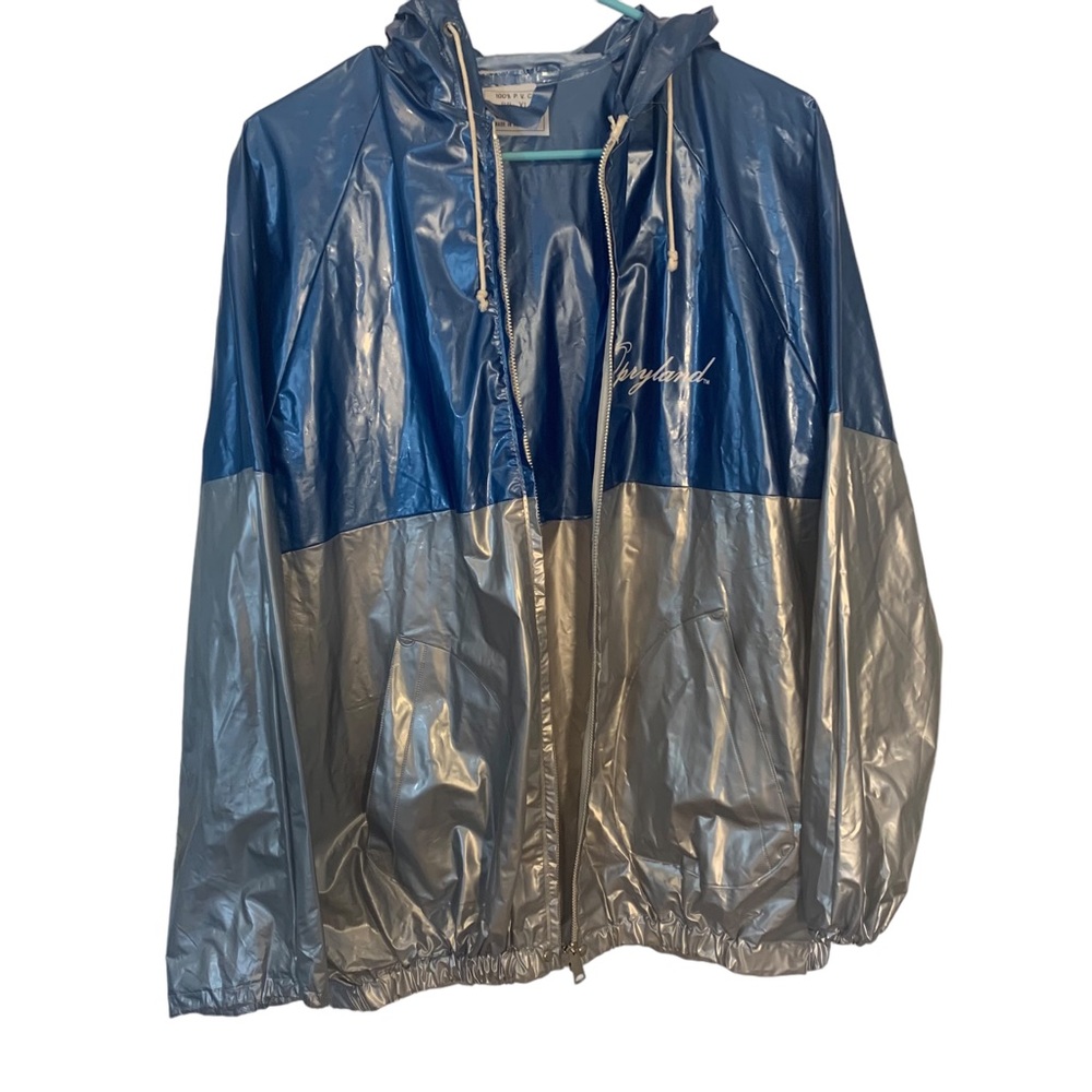 Opryland Nashville Blue and Silver Rain Jacket Vintage Size XL - Picture 3 of 14
